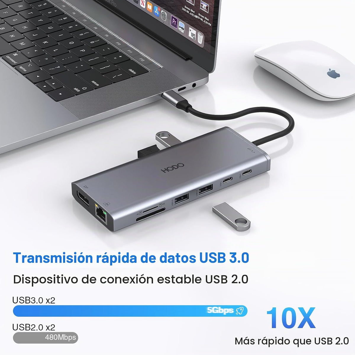 Estación de acoplamiento USB C Monitor dual para HP,Estación de | U...