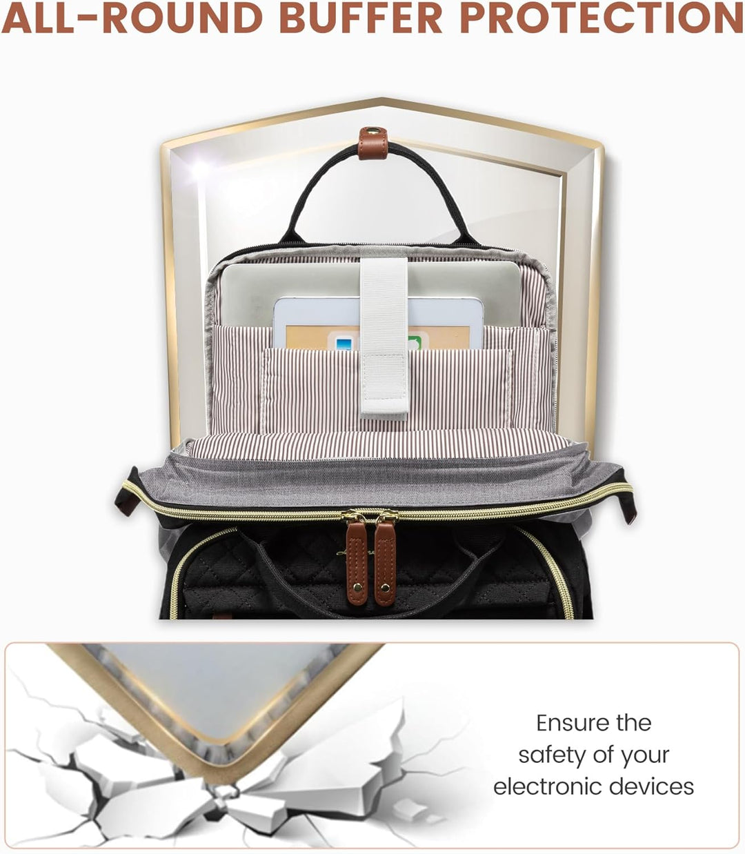 LOVEVOOK - Mochila para laptop de mujer, 15.6" impermeable, bol...