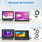 KYY - Monitor portátil para laptop, pantalla de computadora de viaj...