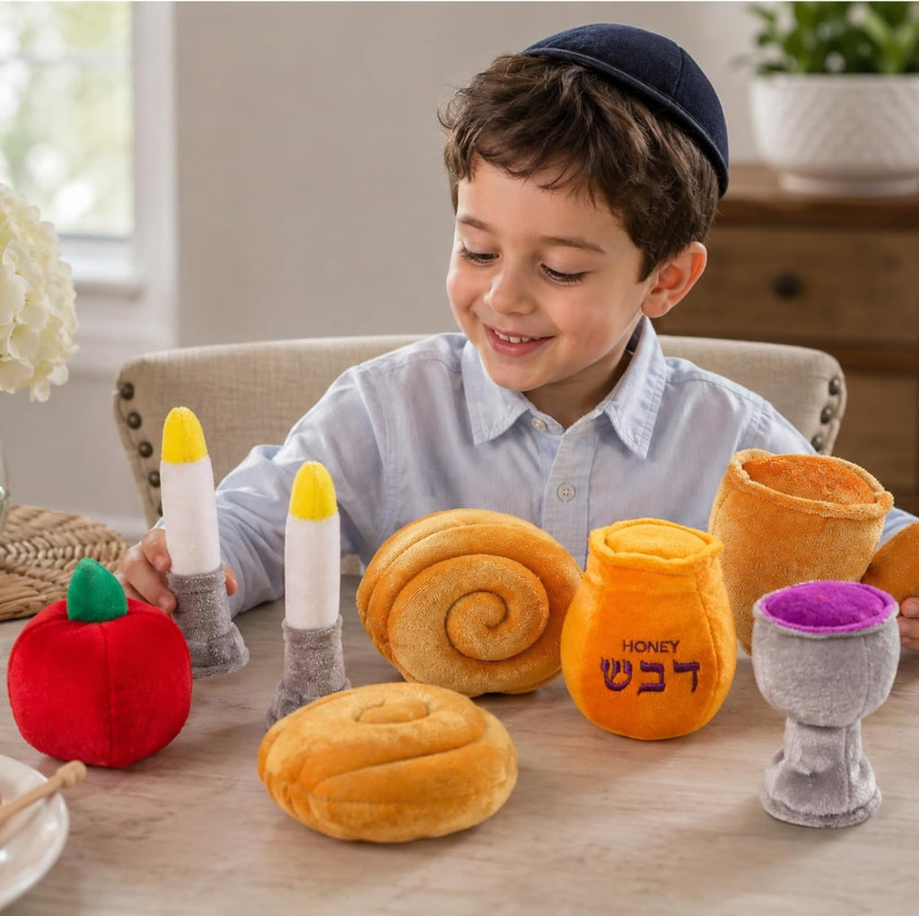 Rite Lite My Soft Rosh Hashanah - Juego de regalo de Año Nuevo judío, regalos de fiesta de Shana Tova, caja de juego de felpa divertida y educativa, regalo de anfitriona de Judaica, ideal para jugar