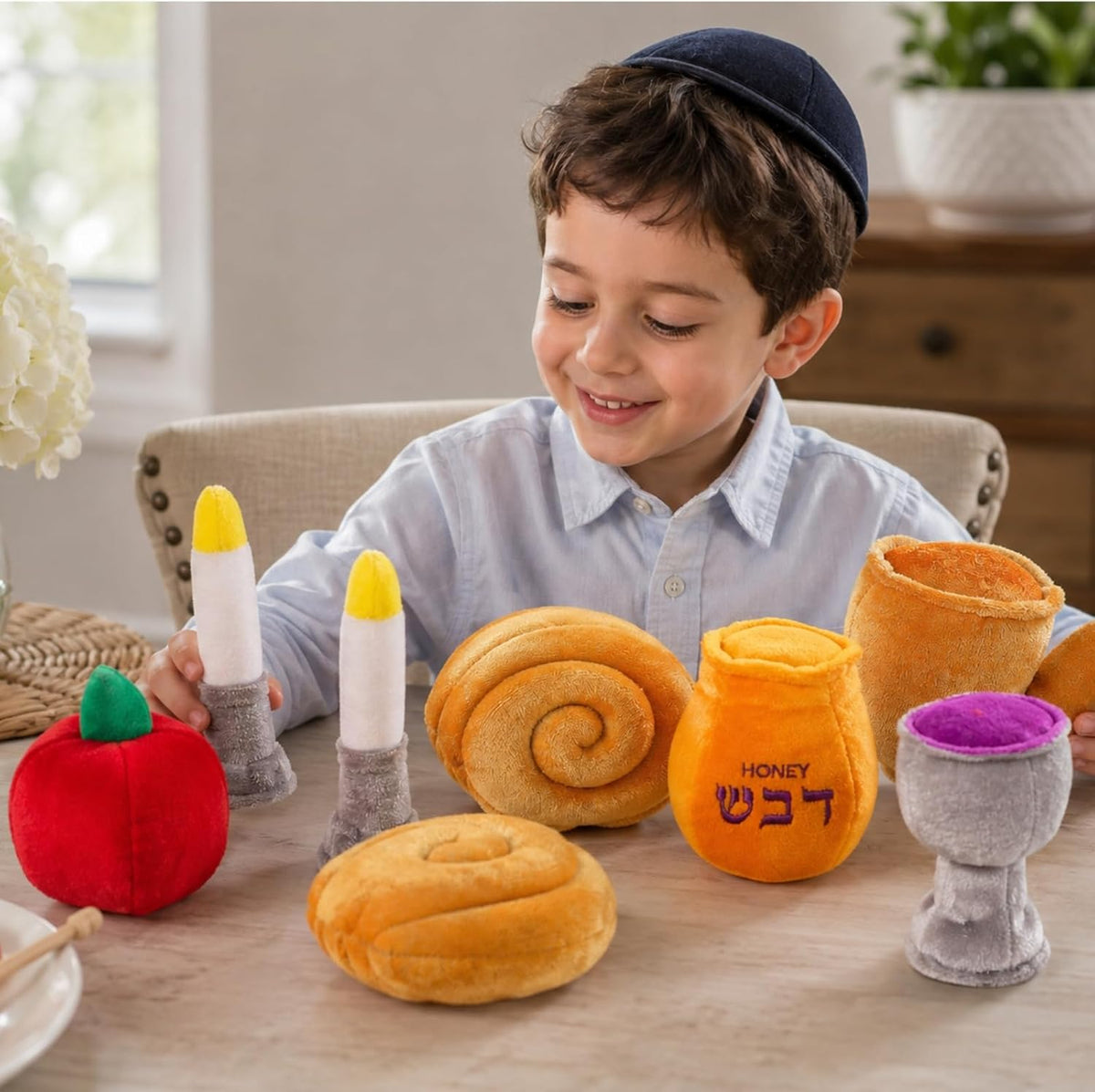 Rite Lite My Soft Rosh Hashanah - Juego de regalo de Año Nuevo judío, regalos de fiesta de Shana Tova, caja de juego de felpa divertida y educativa, regalo de anfitriona de Judaica, ideal para jugar