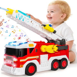 Camiones de bomberos grandes para niños pequeños, juguetes para niñ...