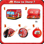 Camión de bomberos Pop Up Tent para niños, juguete interior/ exterior