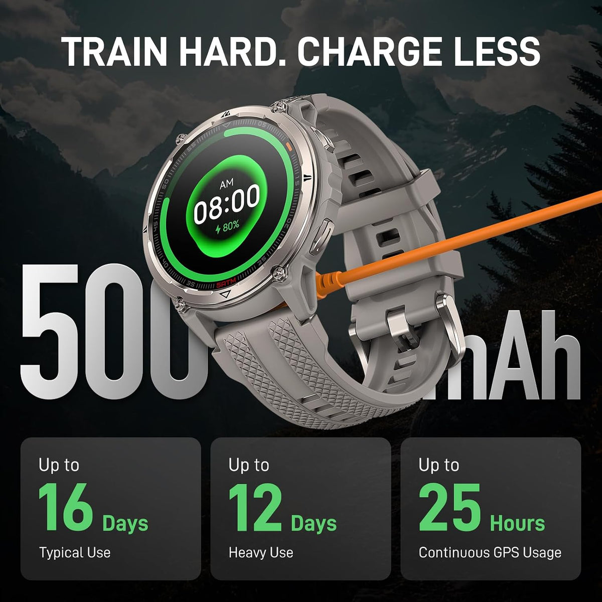 KOSPET ORB 2 Reloj Inteligente Resistente, 5 ATM y IP69 Impermeable, GPS de Banda Dual