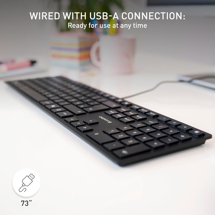 Cherry KC 6000 Slim teclado - Interfaz USB - Inglés (EE. UU.) - Int...
