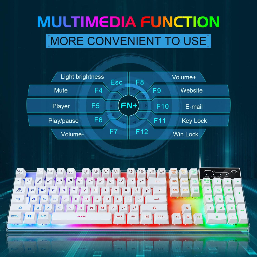 Combo de teclado y mouse para videojuegos de computadora, teclado c...