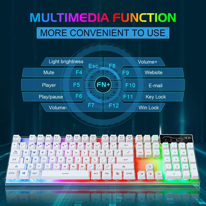 Combo de teclado y mouse para videojuegos de computadora, teclado c...