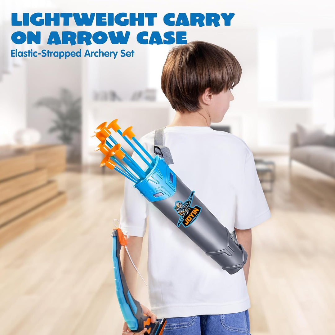 JOYIN - Arco y flecha LED para niños, juego de juguetes de tiro con...