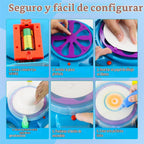 Wings Giant Spin Art Machine de velocidad variable, funciona con pilas, hilandero de pintura con protector de salpicaduras, pintura lavable, kit de arte giratorio, tarjeta de diseño artístico, juguetes de tronco, artes y manualidades para niños, niñas y n