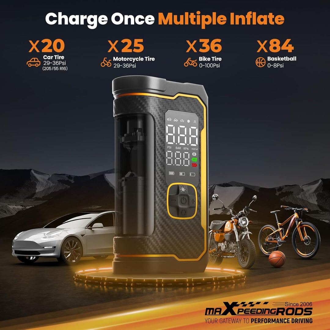 maXpeedingrods Inflador de neumáticos, compresor de aire portátil d...