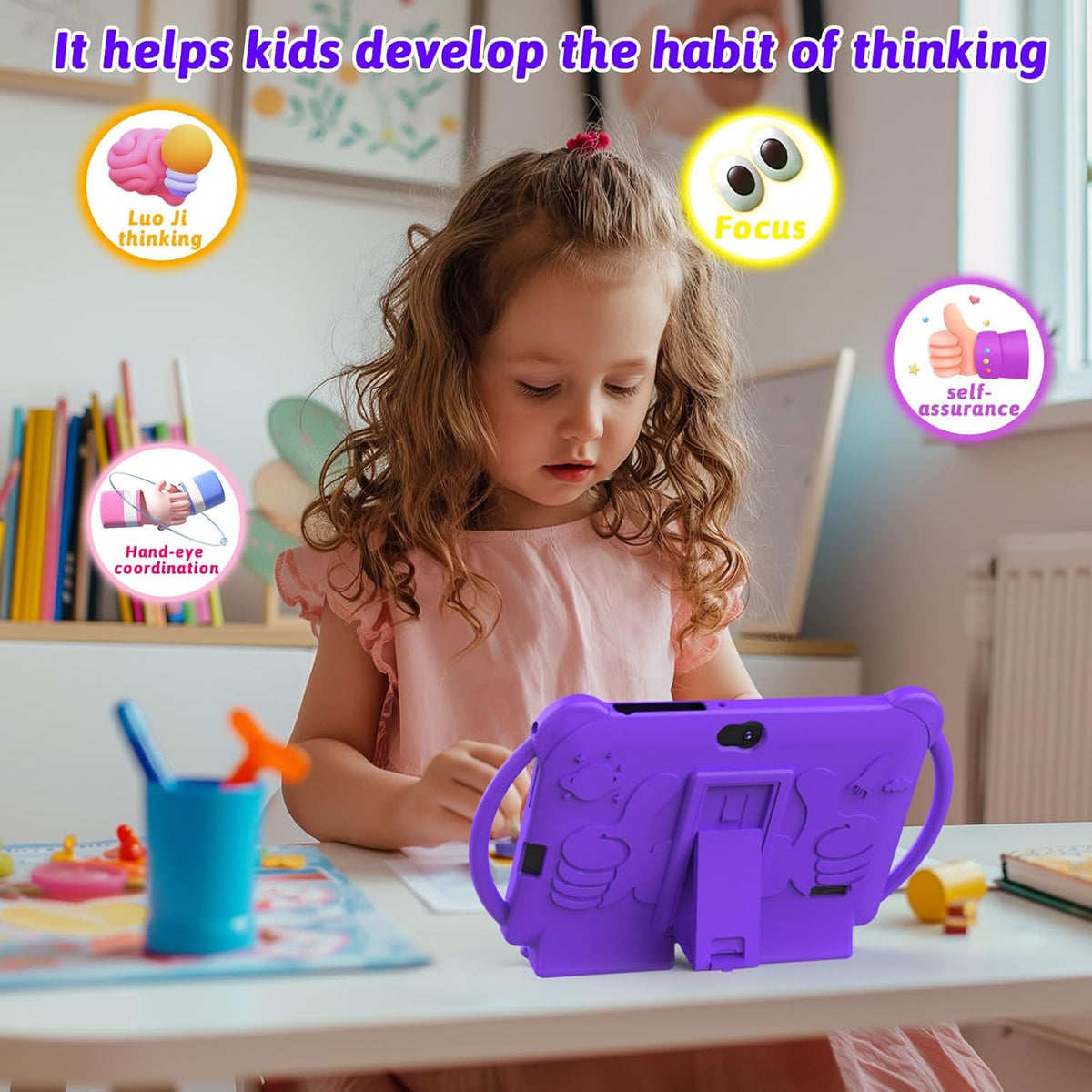 Tablet para niños 7 pulgadas para niños y niñas, tabletas Android p...