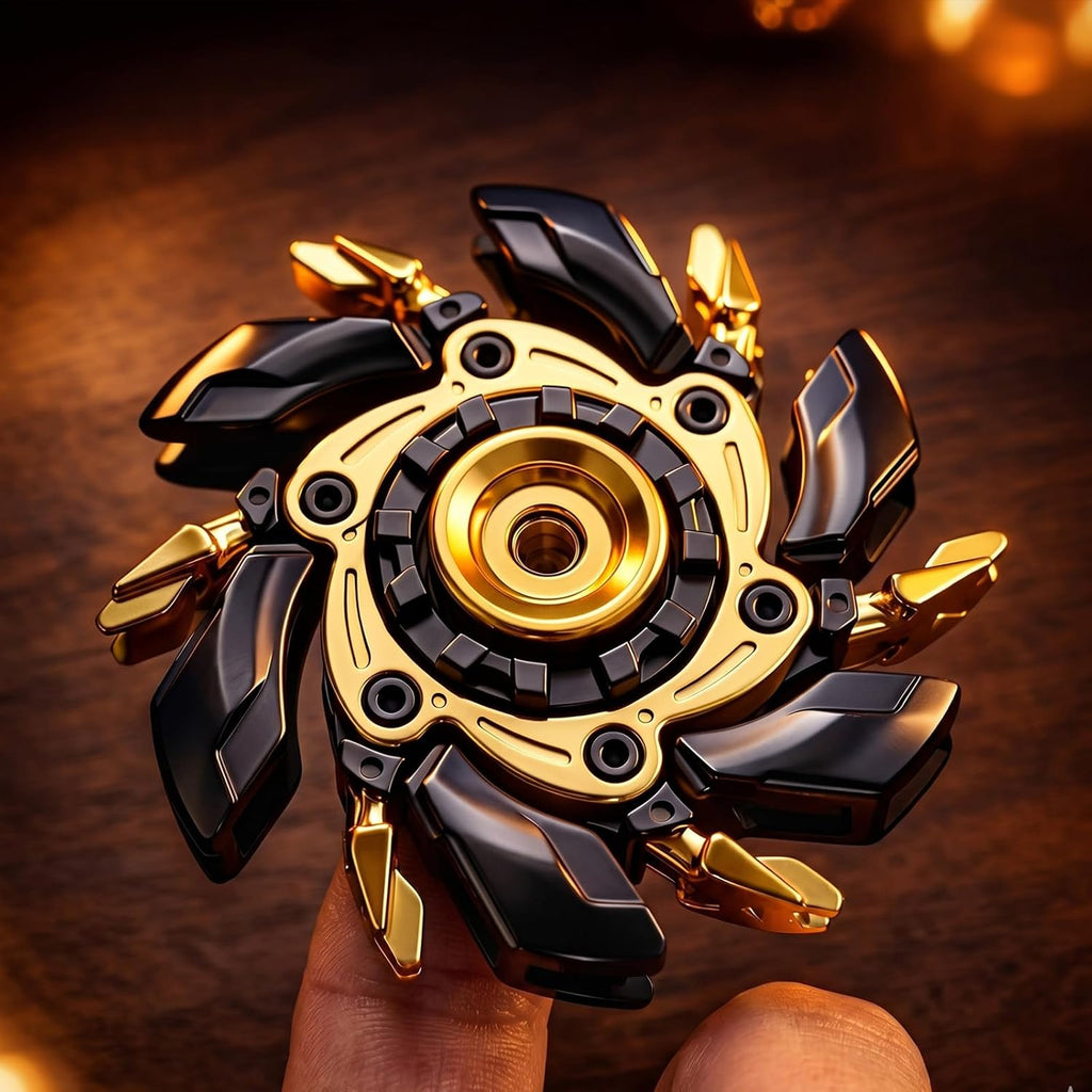 Spinner magnético transformable – Cuchillas de metal de doble eje, tiempo de giro de más de 2.5 minutos, juguete EDC premium para aliviar el estrés para adultos y adolescentes, escritorio de oficina