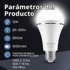 Lámpara Bombillas LED de emergencia recargables para fallas de energía en el