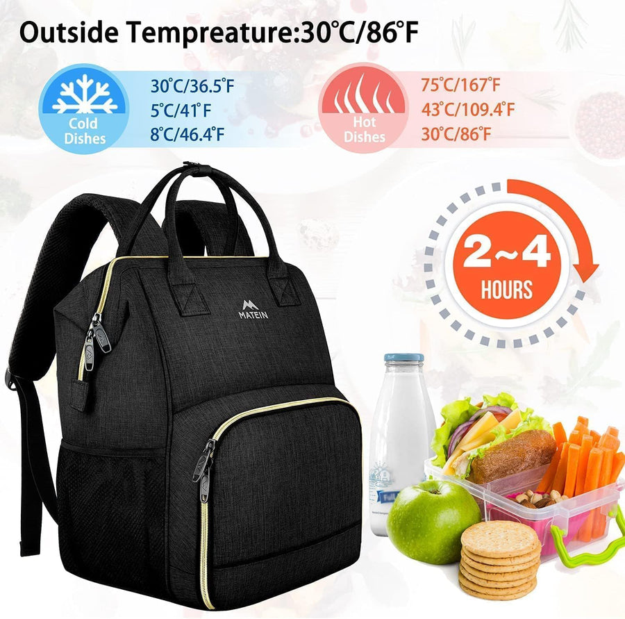 MATEIN - Mochila de almuerzo para mujer, mochila térmica aislada pa...