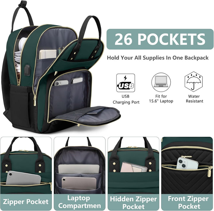 bagswan Mochila para Laptop para Mujeres Bolsa, 15,6 pulg.
