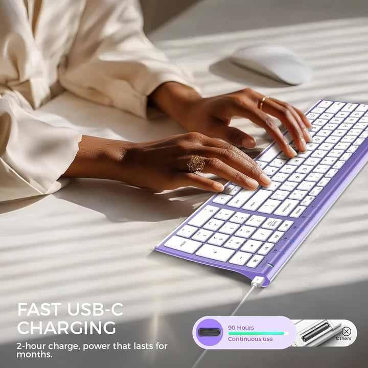 iClever Teclado Bluetooth BK10 Escritura silenciosa Multidispositiv...
