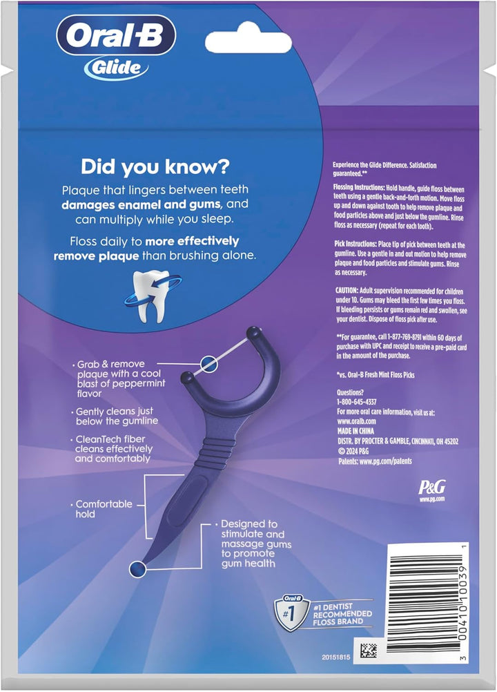 Oral-B Glide Arctic Peppermint Oil Palillos de hilo dental, menta,...
