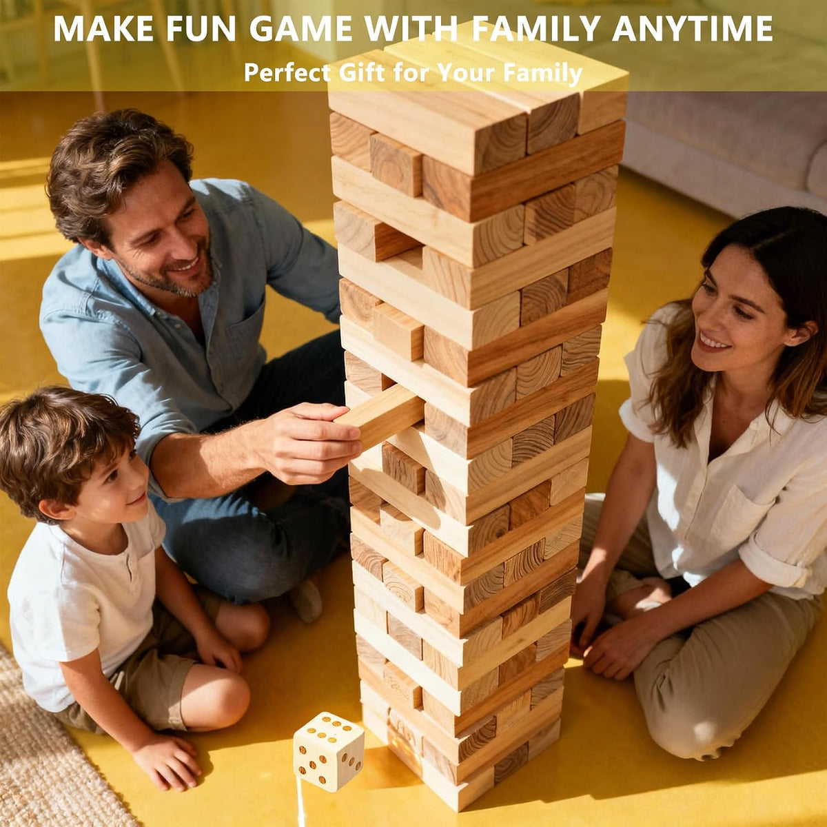 Torre gigante de hasta 5.3 pies - 60 piezas de juego de madera