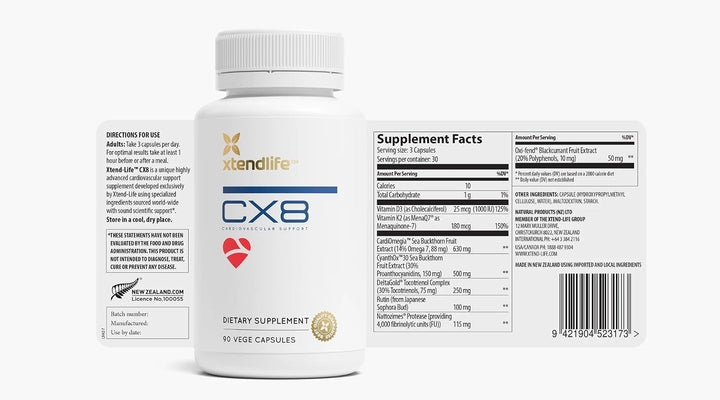 Xtendlife Suplemento de salud cardíaca CX8 para apoyo cardiovascula...