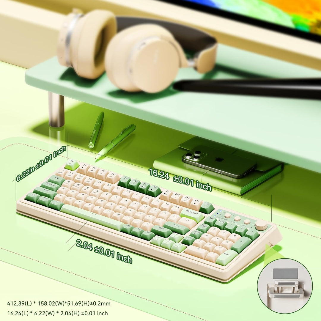 AULA Teclado Gaming S99, Teclados de Computadora Inalámbricos, Tri-...