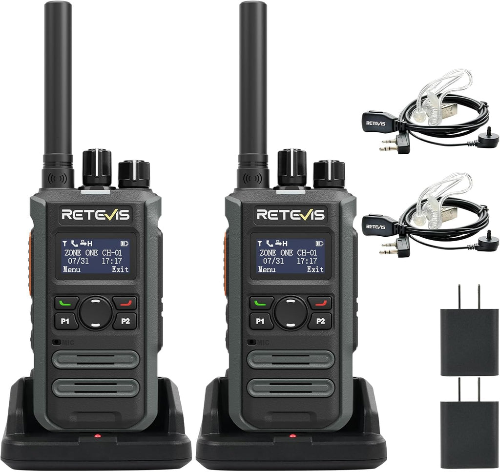 Retevis Radio DMR MateTalk P3 con auricular (paquete de 2)