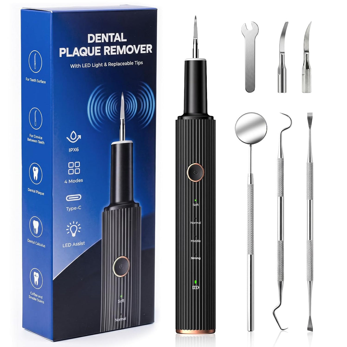 Removedor de placa ultrasónico para dientes, removedor de sarro den...