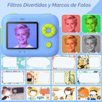 Cámara de impresión instantánea para niños con 5 rollos de papel de impresión, cámara HD 1080P, cámara portátil recargable para selfies, regalos de cumpleaños de Navidad, juguetes para niños y niñas