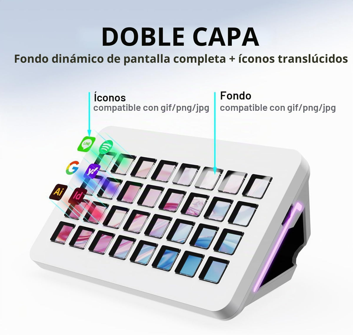 /VSDinside Stream Dock XL Advanced Studio Controller, 32 teclas macro, acciones de activación en aplicaciones y software como OBS, Twitch, YouTube y más, funciona con Mac y PC, Stream