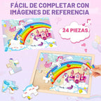 Rompecabezas para niños de 4 a 6 años, 4 paquetes de rompecabezas de madera para niños pequeños de 2 a 4 años, tableros educativos de rompecabezas de princesa, unicornio, sirena y hada para preescolar