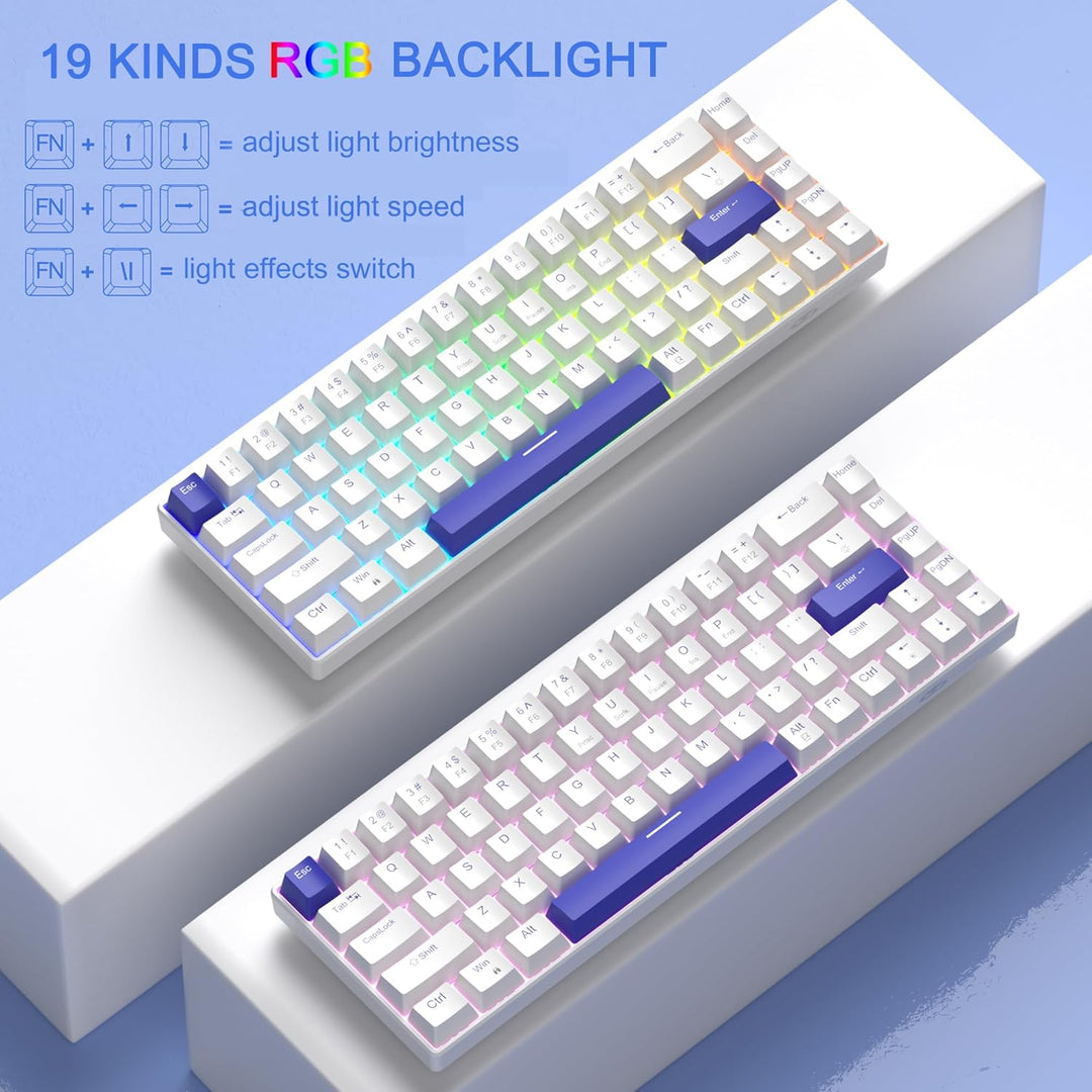 MageGee Teclado portátil 60% mecánico para juegos, retroiluminado R...