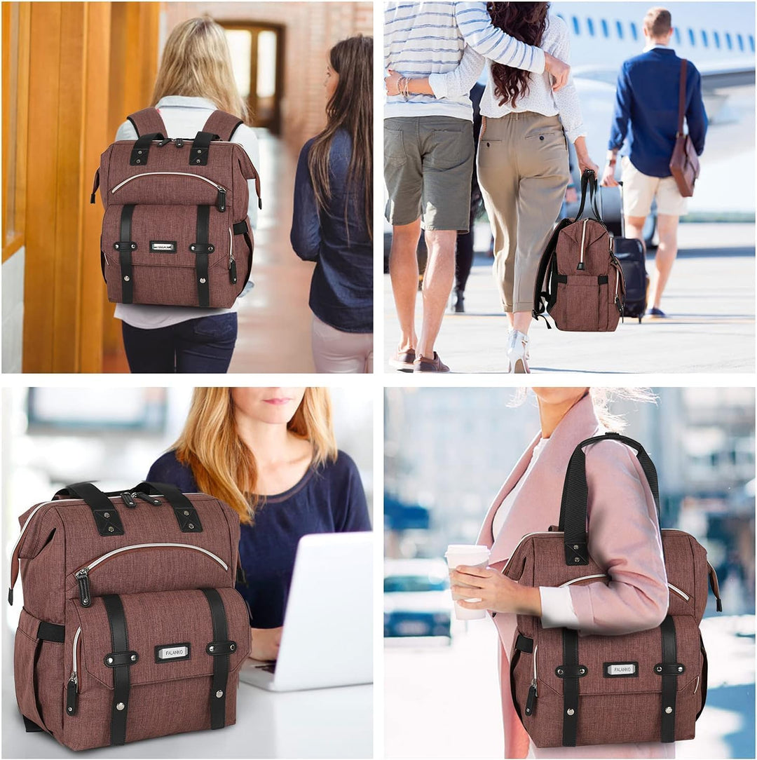 FALANKO Mochila para laptop para mujer, elegante mochila de viaje p...
