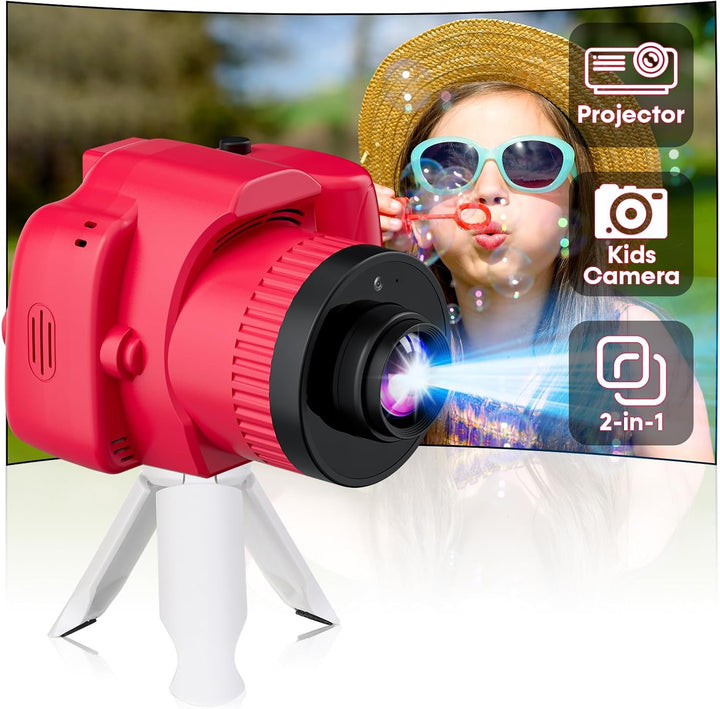Cámara infantil con proyector: Foto HD de 2MP y proyección creativa...
