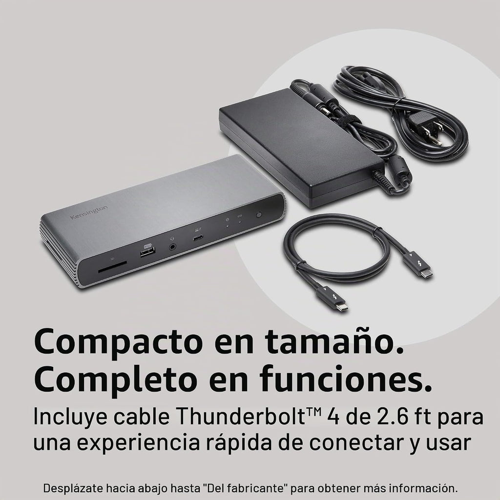 Kensington SD5700T Estación de acoplamiento Thunderbolt 4, Dual 4K, 90W PD - Compatible con Windows y Mac OS (K35175NA)