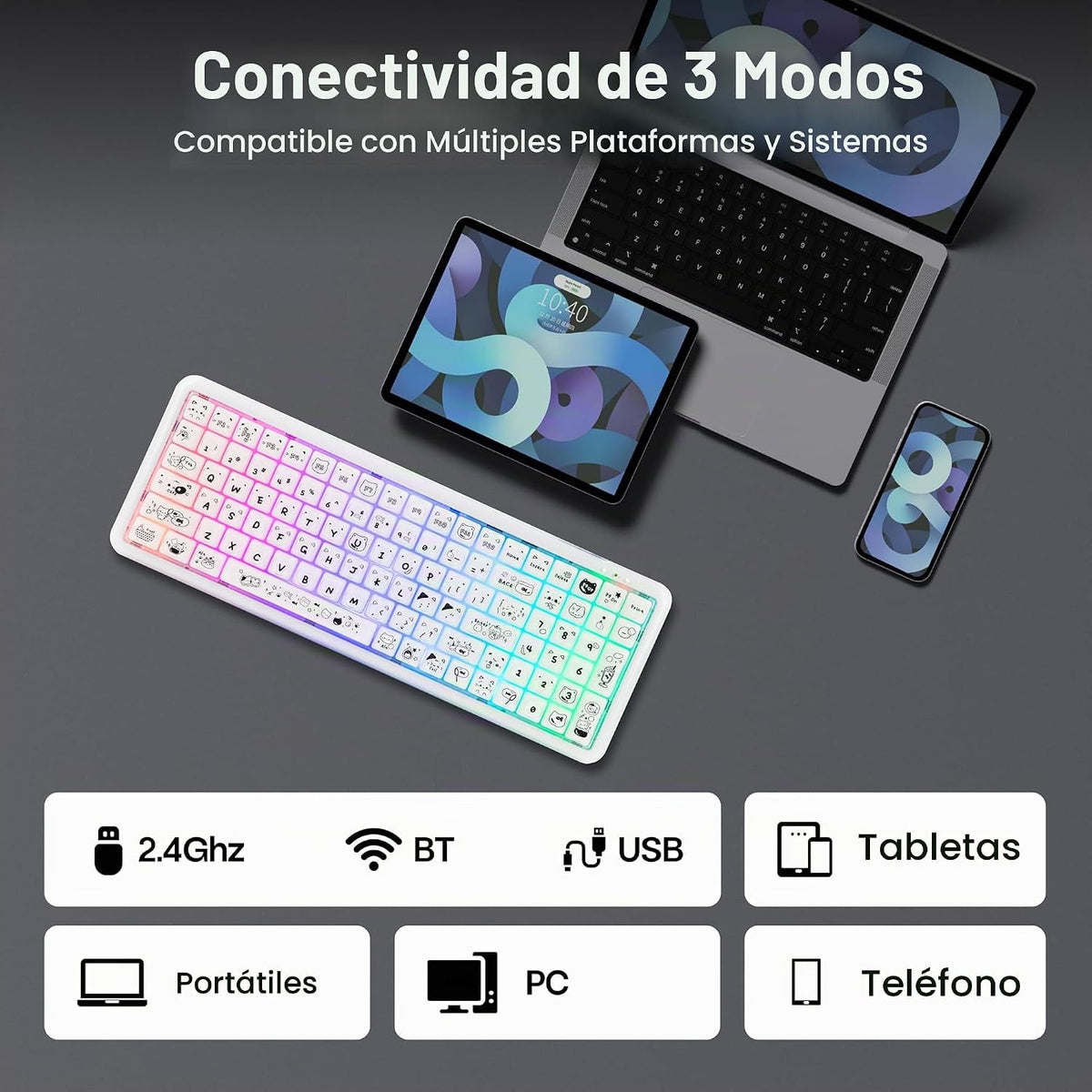 MechLands X Maorbeng X100 PRO - Teclado de membrana para juegos con...