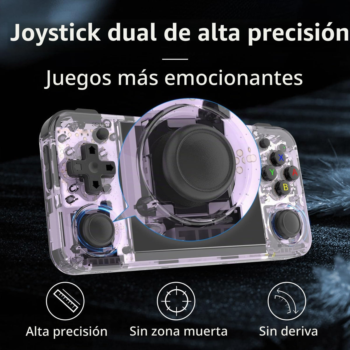RG35XX H Retro Handheld Game Console Linux System 3.5 ''IPS Pantalla 64G TF Tarjeta con 3545+ Juegos preinstalados RG 35XXH Consola de juegos portátil RG35XXH Soporte 5G WiFi Bluetooth HDMI Púrpura