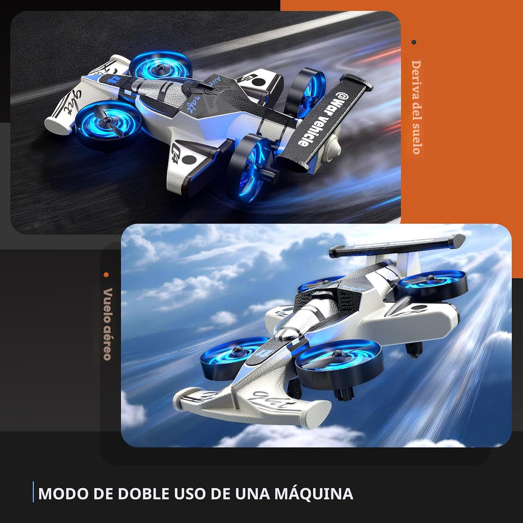 Avión de juguete con control remoto para niños de 4 a 6 a 8 a 10 a 12 años, 2 en 1 de espuma a control remoto, avión a control remoto, mini dron, auto de carreras para niños principiantes de 4, 5, 6