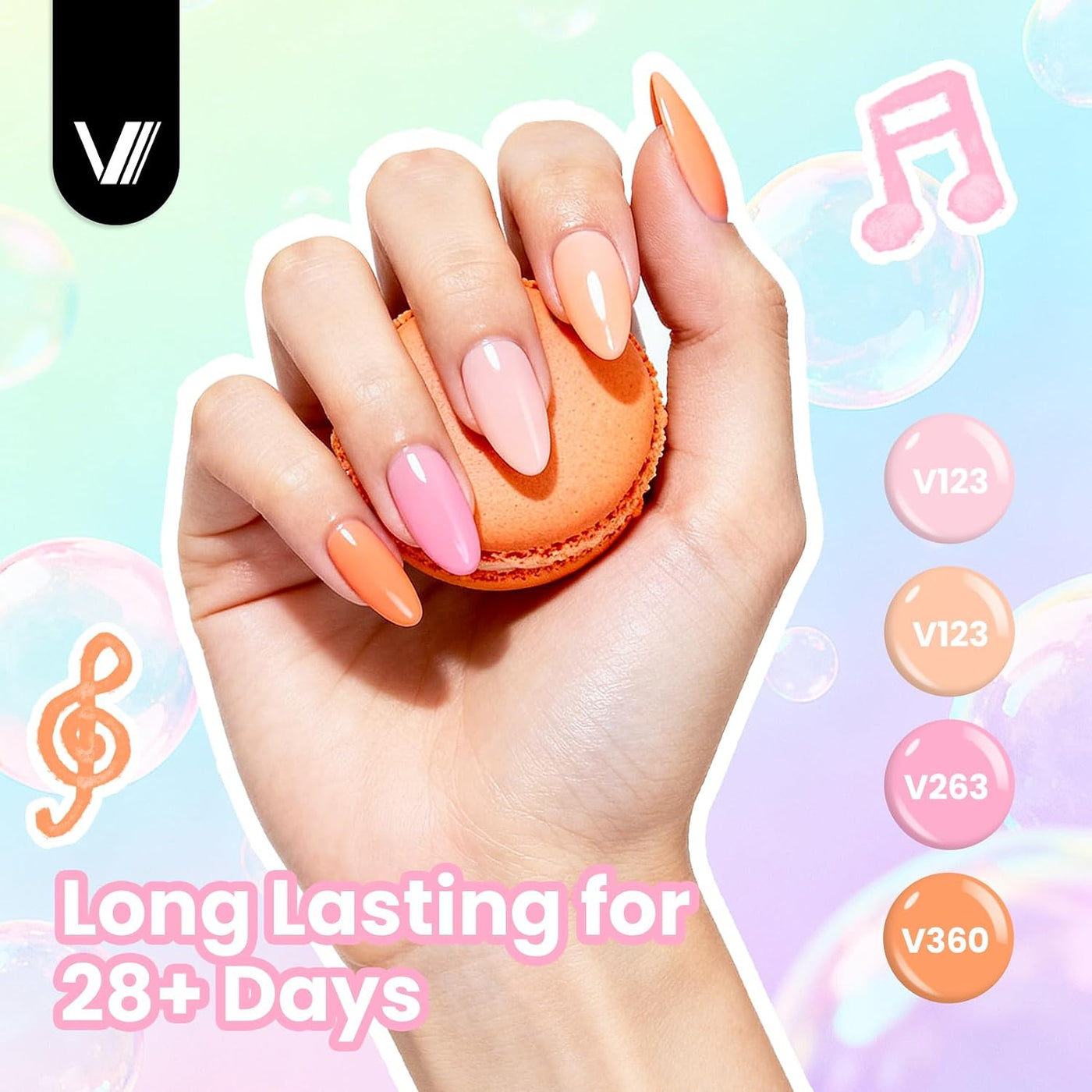 VANREESA Juego de 24 esmaltes de uñas de gel pastel, esmalte de gel...