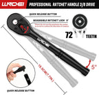 Juego de llaves de impacto de 3/8", SAE estándar (5/16 a 3/4-pulgada) Tamaño métrico (8-22mm), 95 piezas, kit profundo y poco profundo de acero CR-V, adaptadores, mango de trinquete, juego de