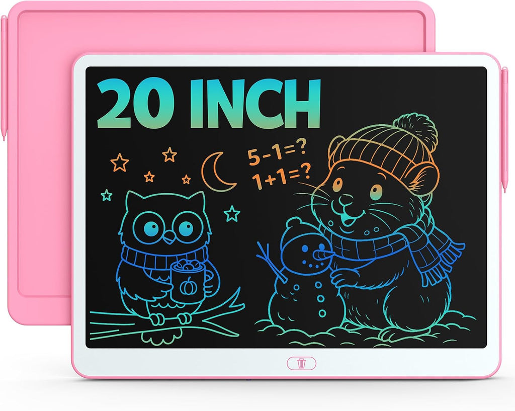 Tableta de escritura LCD de 20 pulgadas para niños de 3 a 8 años – Bloc de dibujo electrónico y tablero de garabatos como regalo educativo de cumpleaños para niñas y niños (rosa)