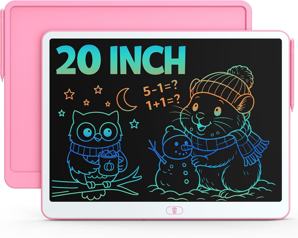 Tableta de escritura LCD de 20 pulgadas para niños de 3 a 8 años – Bloc de dibujo electrónico y tablero de garabatos como regalo educativo de cumpleaños para niñas y niños (rosa)