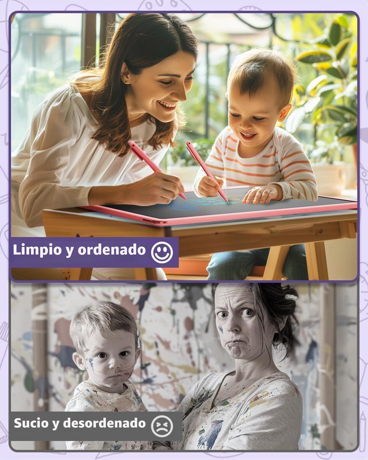 Tableta de escritura LCD para niños, tablero de garabatos de 16 pulgadas, juguetes de aprendizaje para niñas de 3, 4, 5, 6, 7, 8 años, regalo de cumpleaños, almohadilla de dibujo colorida para niños, rosa
