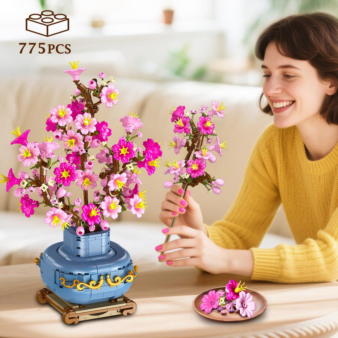 HOGOKIDS Juego de construcción de bonsái de flores de