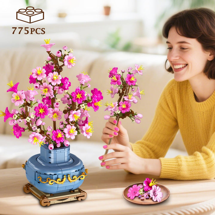 HOGOKIDS Juego de construcción de bonsái de flores de