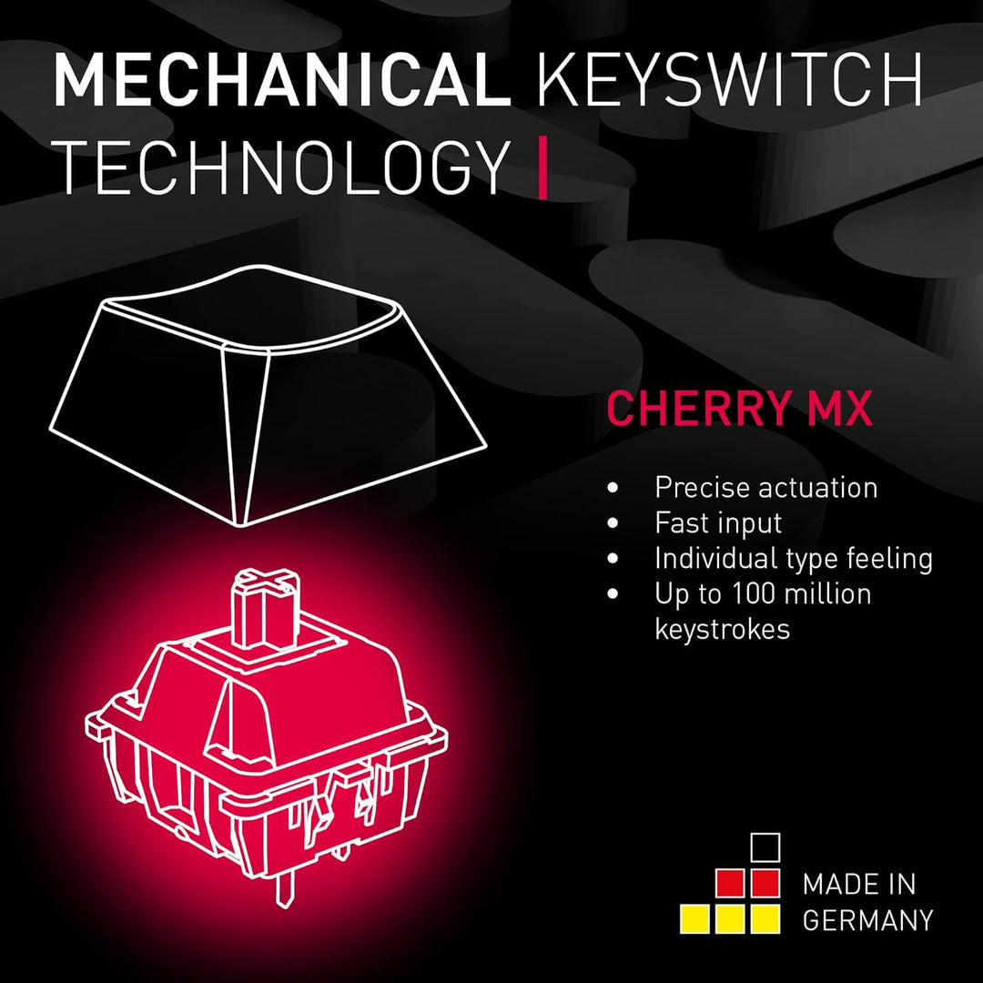 Teclado mecánico Cherry MX 3.0 S con cable para juegos. Carcasa de...
