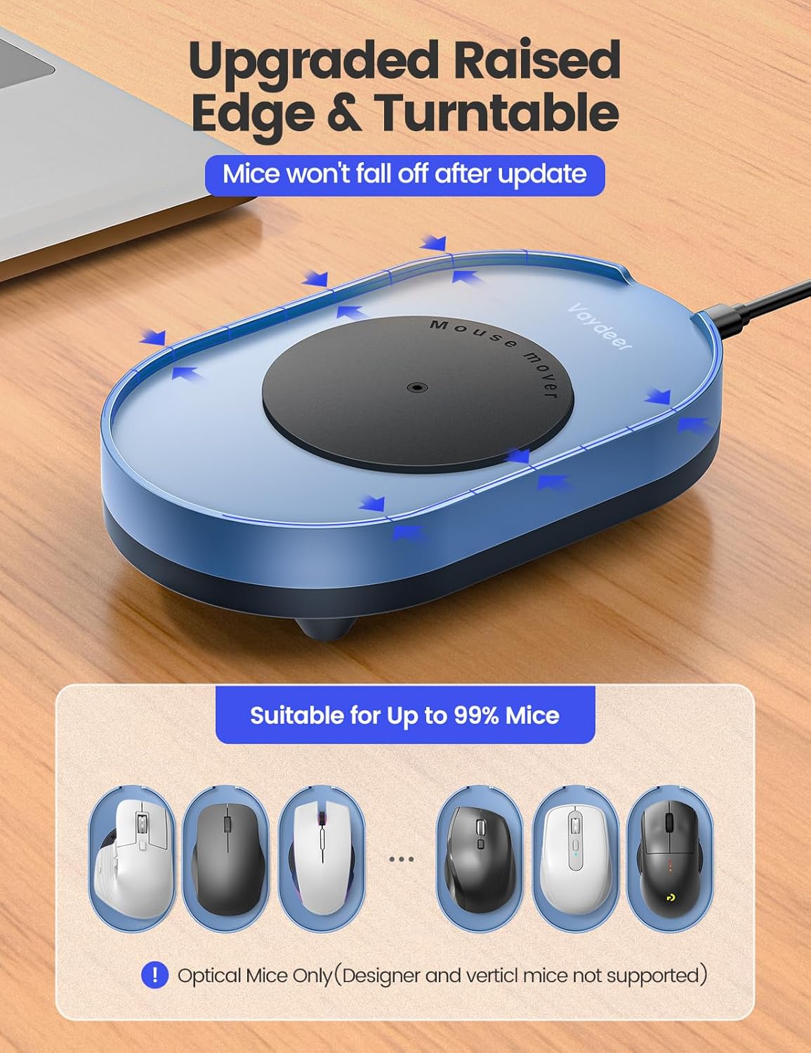 Vaydeer Movedor de Mouse Indetectable, Dispositivo Jiggler de Mouse...