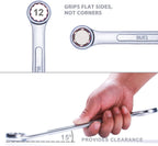 Juego de 24 llaves combinadas de uso general con bolsa enrollable | SAE 1/4" a 1", métrico 8mm a 24mm | Perfecto para uso doméstico general, garaje, reparaciones de automóviles, coche, camión, barco y