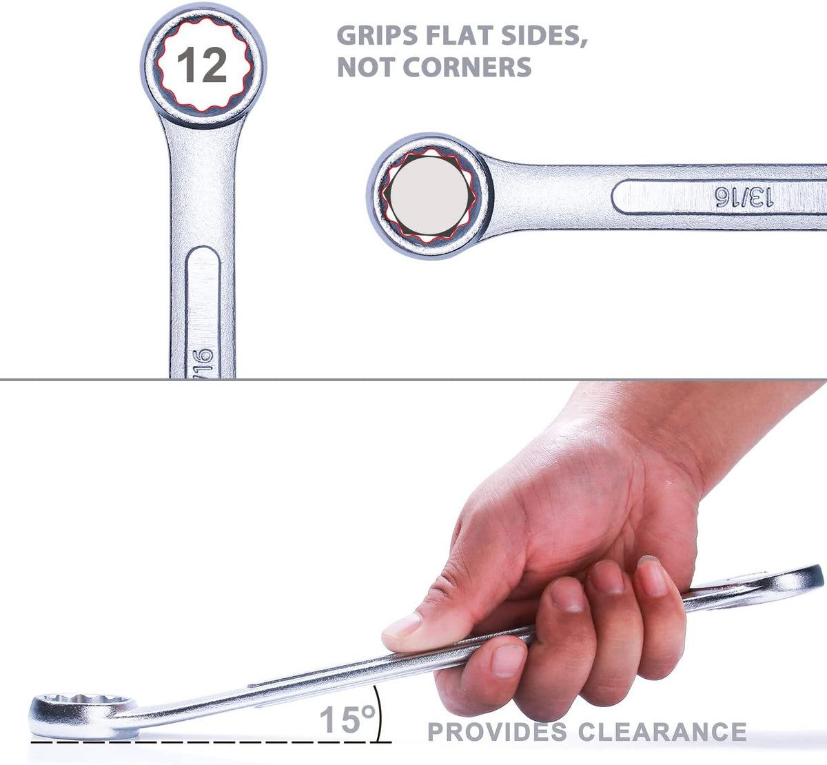 Juego de 24 llaves combinadas de uso general con bolsa enrollable | SAE 1/4" a 1", métrico 8mm a 24mm | Perfecto para uso doméstico general, garaje, reparaciones de automóviles, coche, camión, barco y