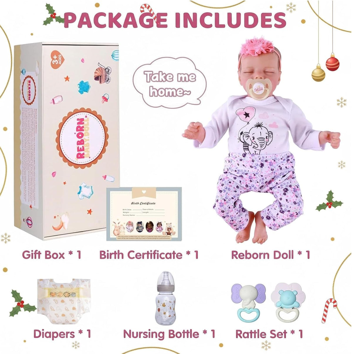 JIZHI Muñecas de bebé Reborn realistas Niña, muñeca de bebé real de...