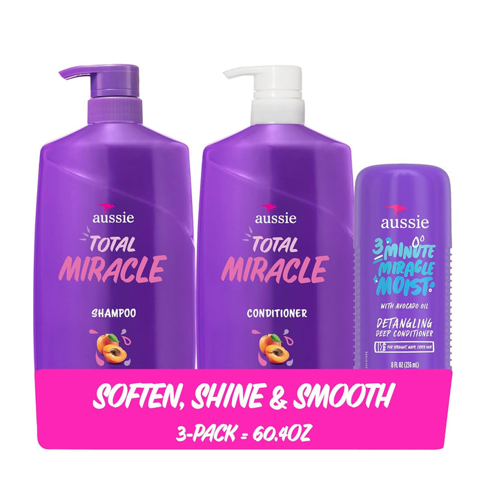 Aussie Total Miracle Paquete de Cuidado Capilar: Champú, Acondicion...