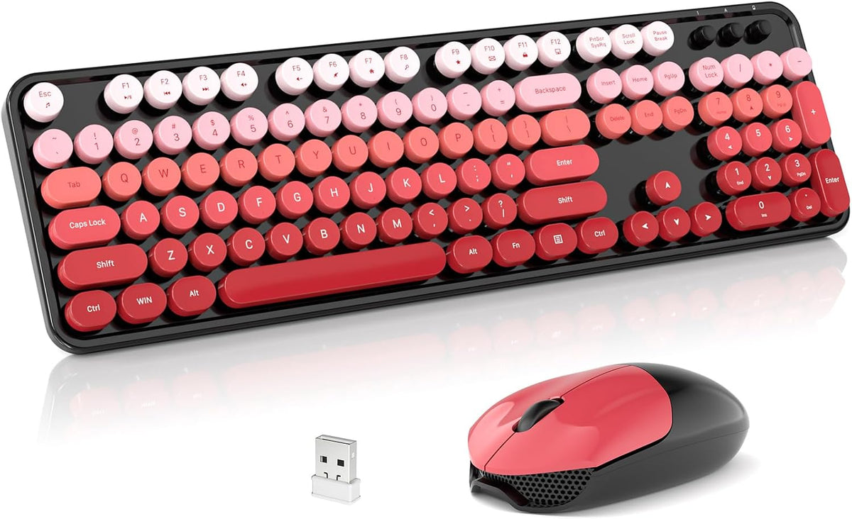 SQMD Combo de teclado y ratón inalámbricos, teclado de máquina de e...